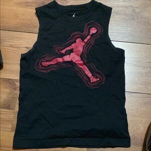 Nike Air Jordan Black and Red Tank Top